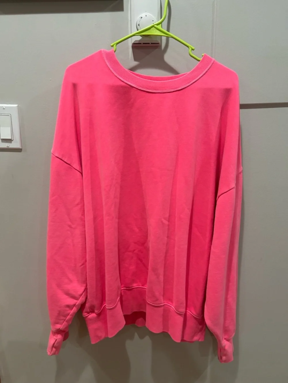 OFFLINE by Aerie Neon Pink Pullover Sweatshirt Crew Neck Long Sleeve XL - Picture 1 of 3